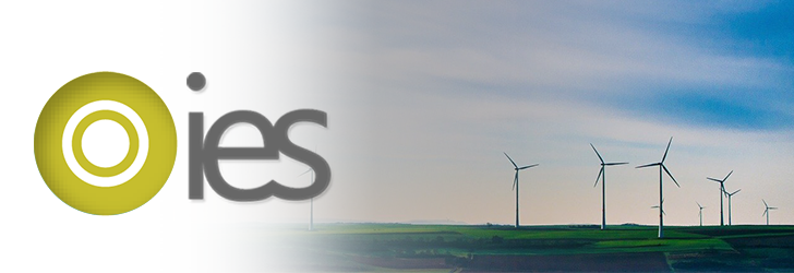 wind turbines with IES climate action community logo