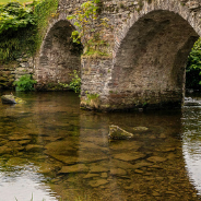 Stone bridge over a river in Exmoor