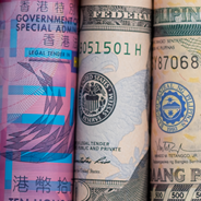 rolled up banknotes