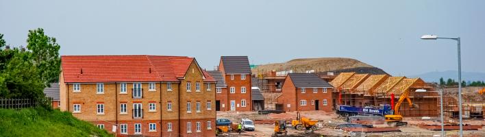 A new build estate under construction.