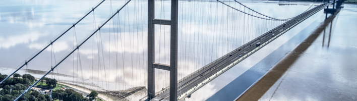 A view of Humber Bridge from above