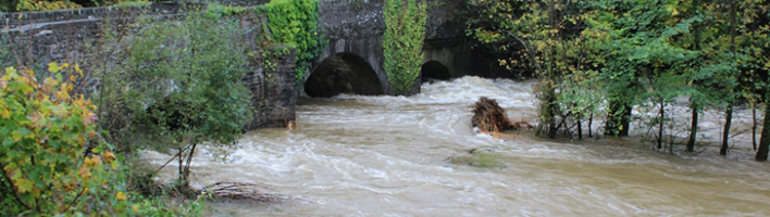 Photo of a river flooding