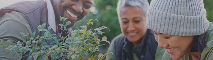Young people planting seeds