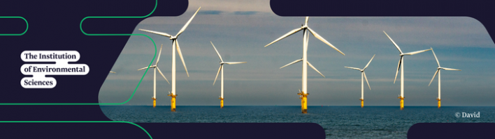 A picture of windmills and the IES logo