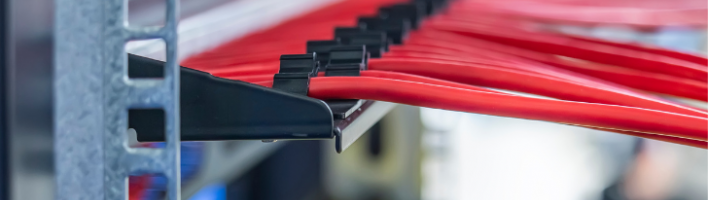 A photograph of red wires
