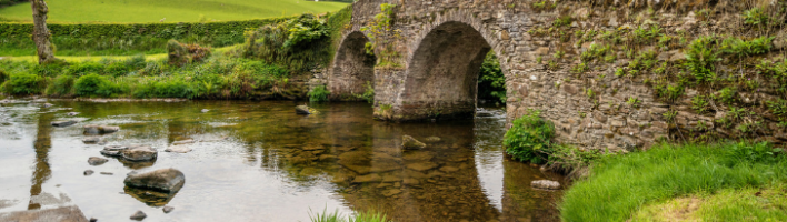 Stone bridge over a river in Exmoor