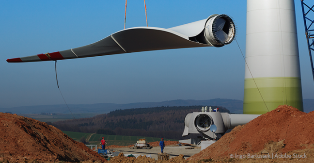 Photo of wind turbine construction