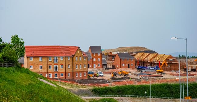 A new build estate under construction.