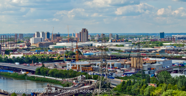 Aerial view of city, image credit: (C) Andy Evans Photos | Adobe Stock