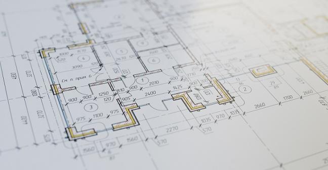 Blueprint of building plans