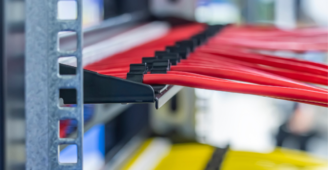 A photograph of red wires