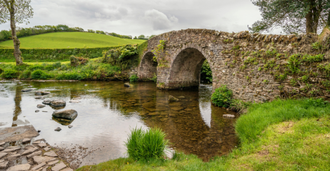 Stone bridge over a river in Exmoor