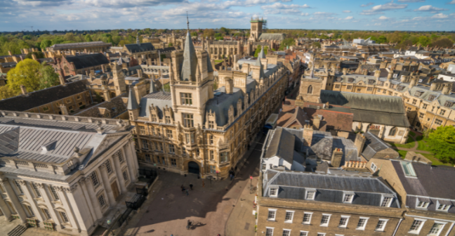 Photograph of Cambridge city from above