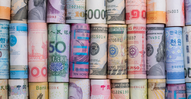 rolled up banknotes
