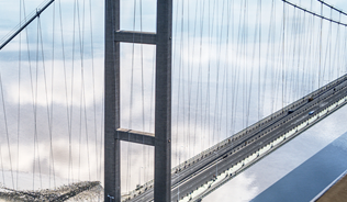 A view of Humber Bridge from above