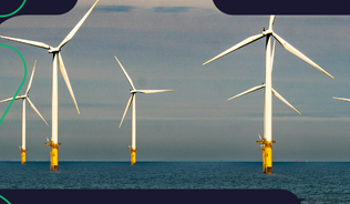 A picture of windmills and the IES logo