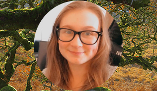Sophie hoyland overlaid on image of ancient forest devon