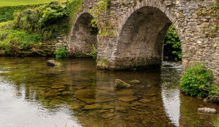 Stone bridge over a river in Exmoor