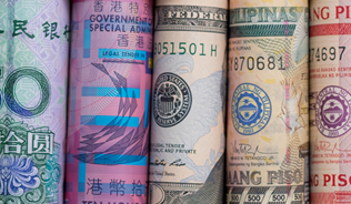 rolled up banknotes