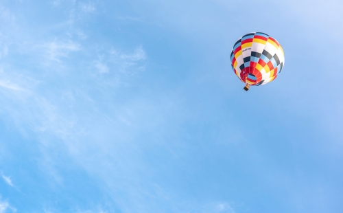 Colourful hot air balloon in the sky 
