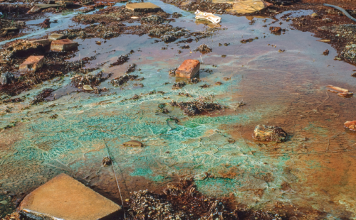 Chemical leaching on derelict land