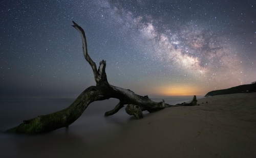 Milky way over beach