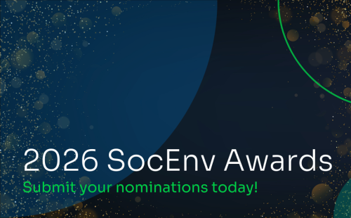 A banner image showing the text 2026 SocEnv Awards nominations now open