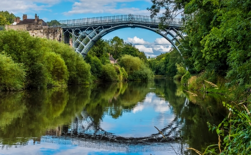 View of the bridge over the River Severn at Ironbridge