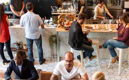 A busy cafe