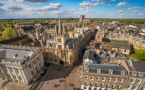 A view of cambridge city centre from the air 