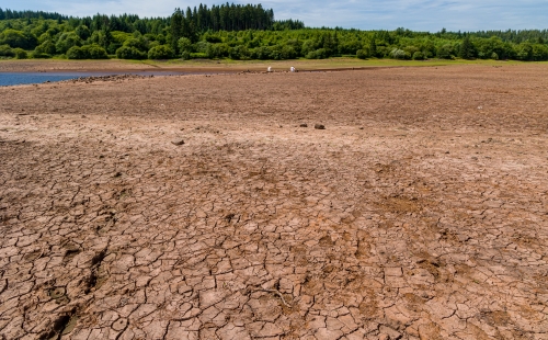 Reservoir bed during a UK drought
