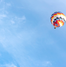 Colourful hot air balloon in the sky 