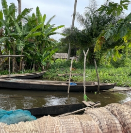 A flooded fishing community in Epe lagoon