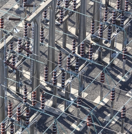 High voltage power distribution substation