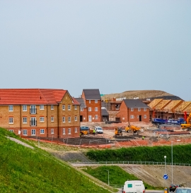 A new build estate mid-construction