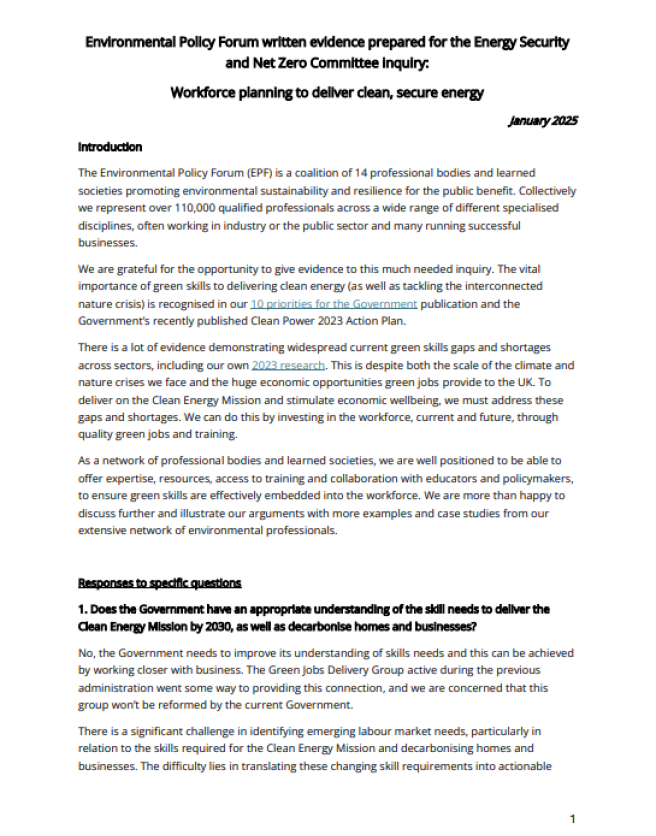 Cover of Workforce planning to deliver clean, secure energy