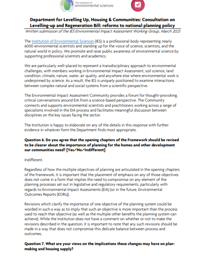 Cover of response to LURA consultation