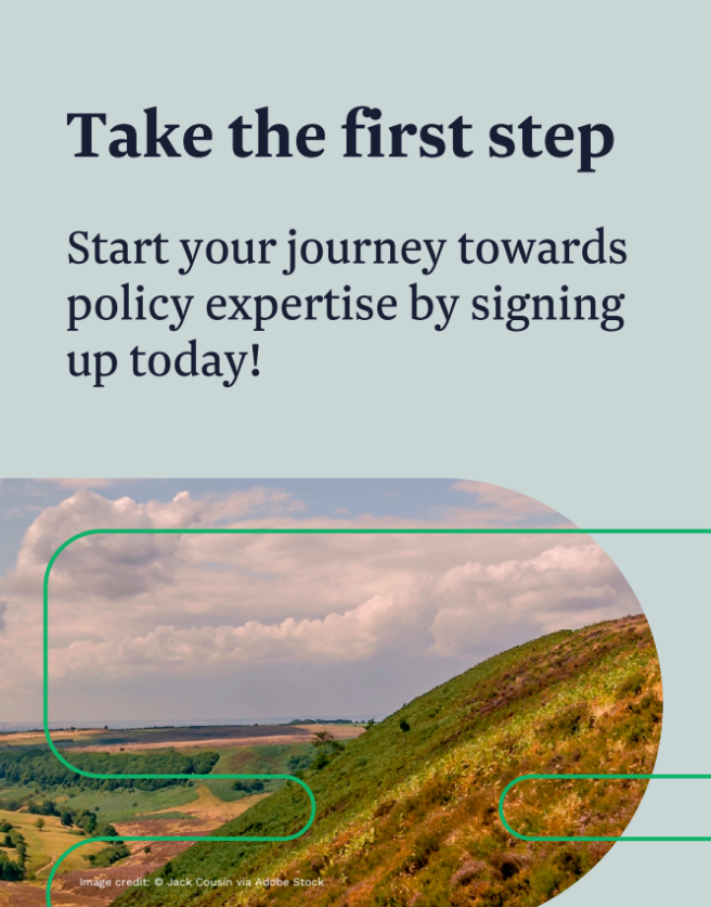 Take the first step, start your journey towards policy expertise by signing up today
