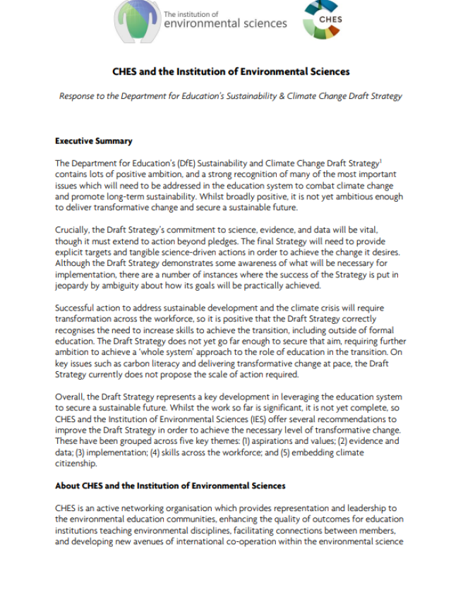 Cover of CEDHE consultation response