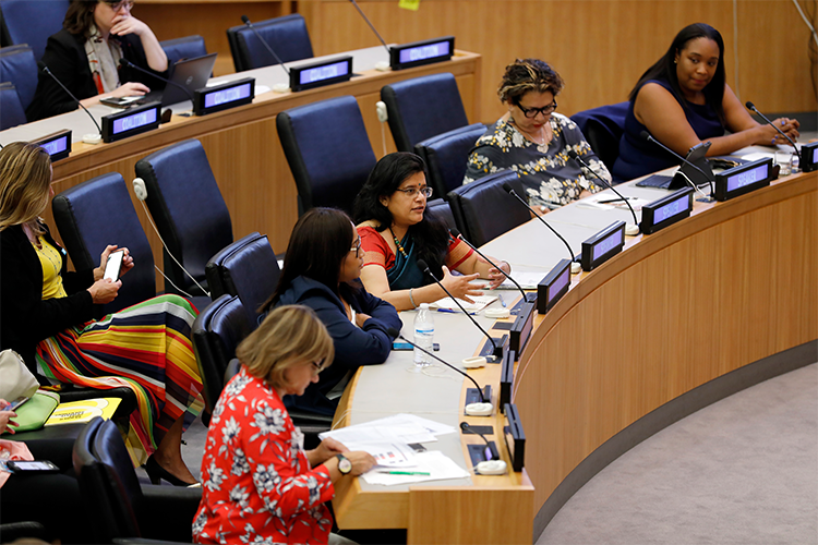 Women discussing Gender-Responsive Climate Action during Climate Action Summit 2019